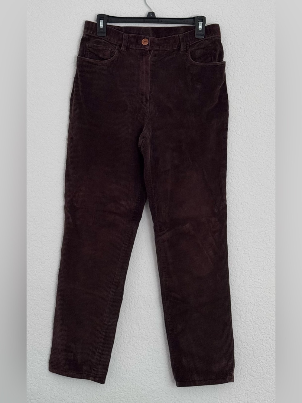 Ralph Lauren Women's Dark Brown Corduroy Straight Leg Pants